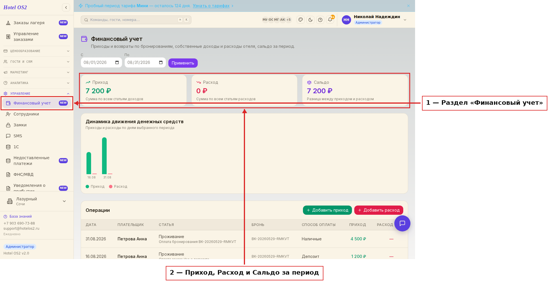 Раздел «Финансовый учет»